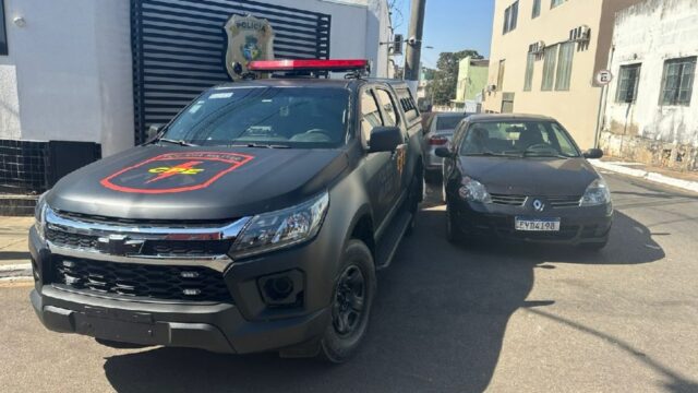 Carro roubado é recuperado pela CPE em Três Ranchos