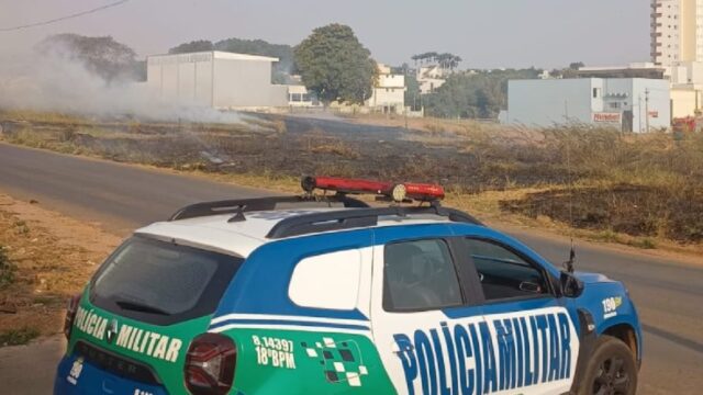 Homem de 24 anos é preso por incêndio criminoso em area de lotes baldios em Catalão