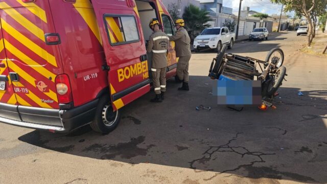 Acidente de trânsito em Catalão deixa motociclista ferido