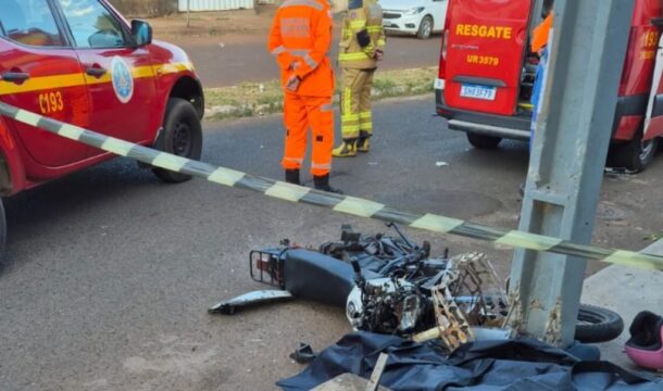 Motociclista morre após colidir com poste no bairro Jardim Canaã em Uberlândia