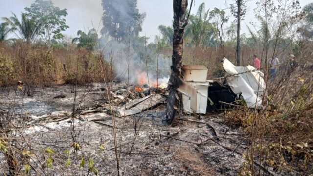 Avião de pequeno porte cai e deixa 5 mortos em Apiacás, na zona rural de Mato Grosso