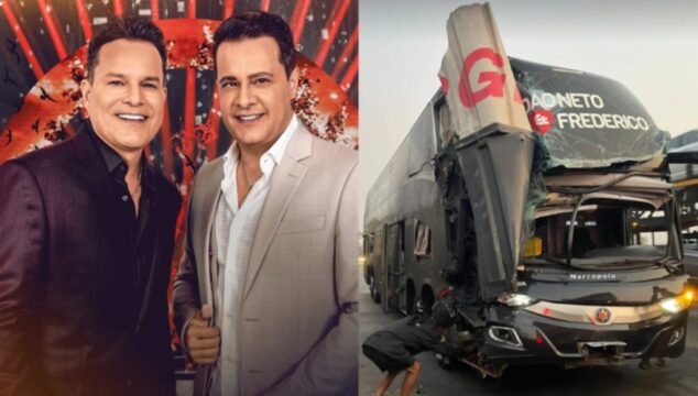 Ônibus da dupla sertaneja João Neto & Frederico se envolve em acidente na BR-040, em Minas Gerais