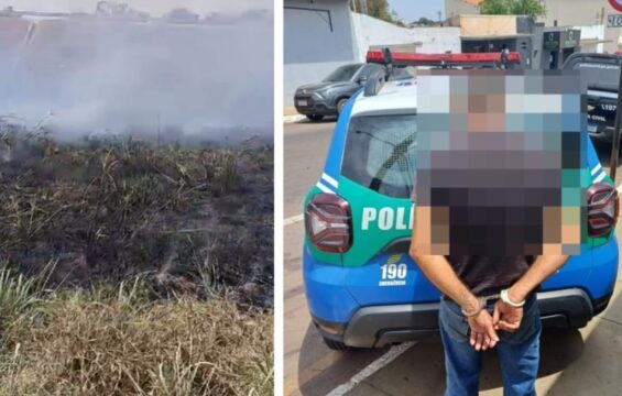 Polícia Militar de Ipameri prende homem por incêndio criminoso em pastagem