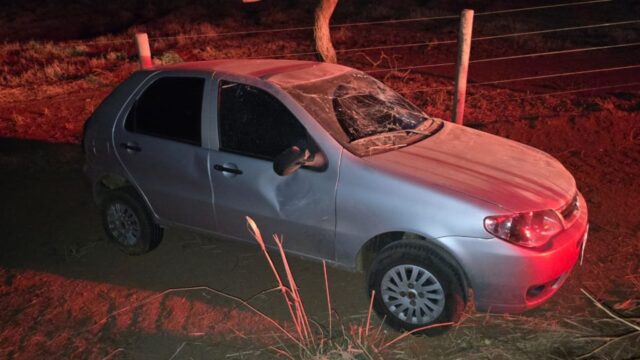 Mulher capota veículo após tentar desviar de animal na GO-504, em Catalão