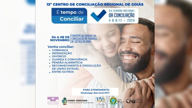 XIX Semana Nacional da Conciliação acontece de 4 a 8 de novembro em Catalão