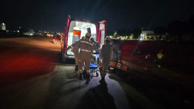 Motociclista fica ferido após perder o controle cair da moto na BR-050 no perímetro urbano de Catalão