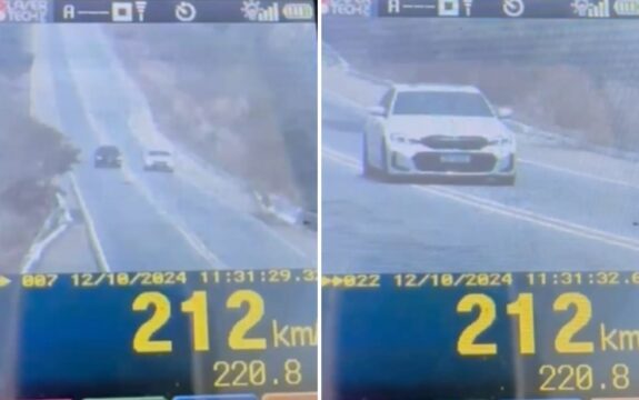Motorista é flagrado dirigindo a 212 km/h em rodovia de Goiás