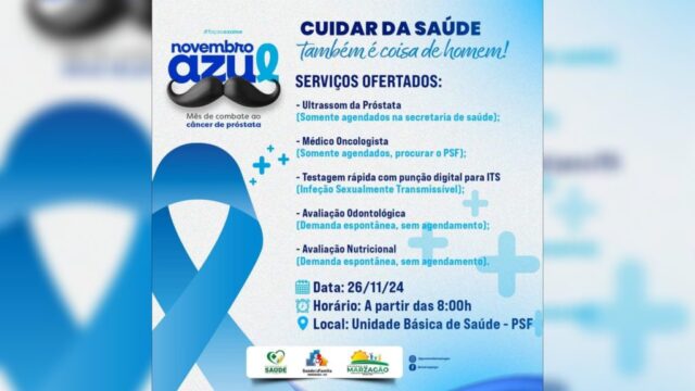 Marzagão realiza ação de saúde voltada para a prevenção do câncer de próstata