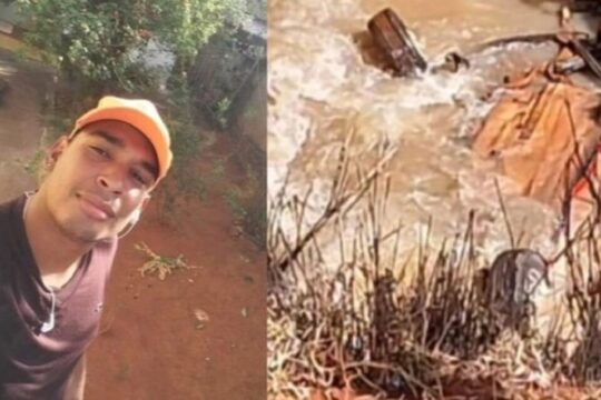 Em Morrinhos: jovem é encontrado morto dentro de carro submerso