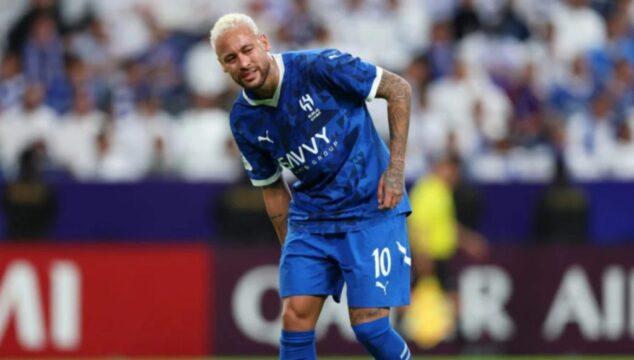 Neymar se lesiona novamente durante jogo do Al-Hilal na Champions League da Ásia