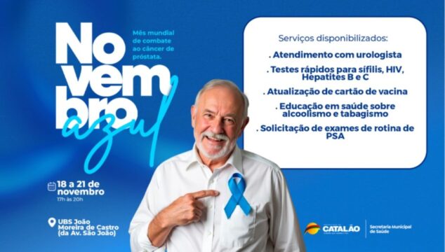 Novembro Azul 2024: Testes e exames gratuitos vão marcar o mês dedicado à saúde do homem em Catalão