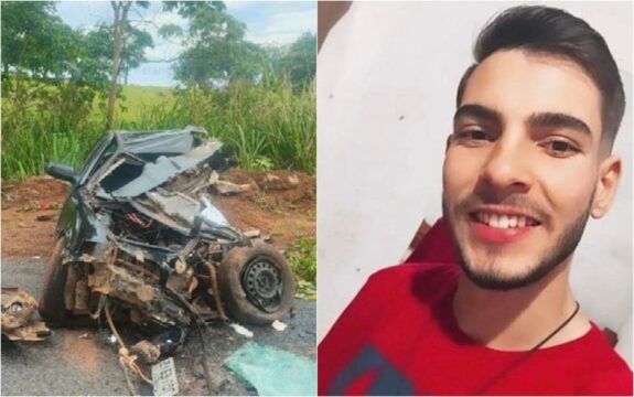 Em Pirenópolis: Jovem morre em grave acidente envolvendo carro e caminhão
