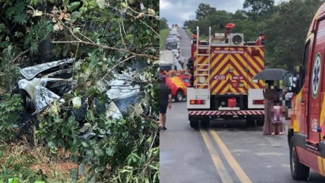 Criança morre e quatro ficam feridos em grave acidente na GO-139, entre Caldas Novas e Marzagão