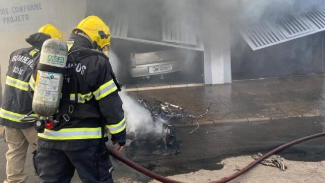 Incêndio em veículos atinge apartamento e deixa uma pessoa ferida em Catalão