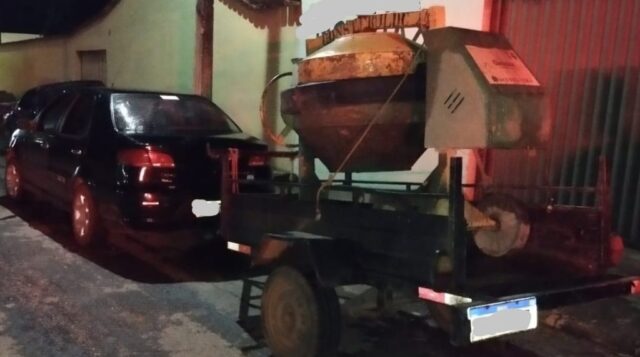 Polícia Militar recupera betoneira furtada em Pires do Rio após denúncia de receptação