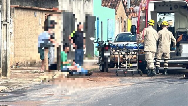 Motociclista fica ferido em acidente de trânsito na Vila Mutirão, em Catalão
