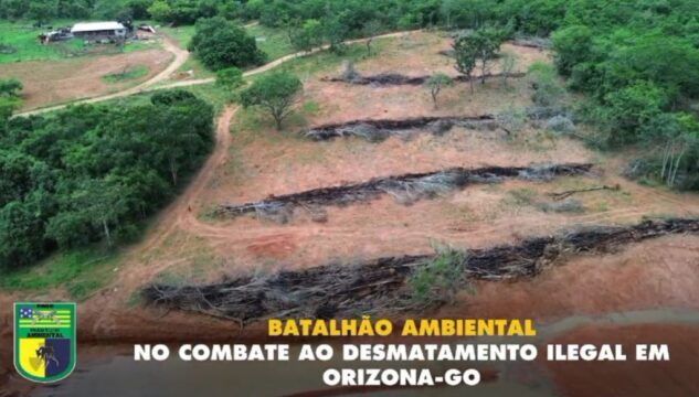 VÍDEO: Batalhão Ambiental flagra desmatamento e desvio de curso d'água em Orizona, Goiás