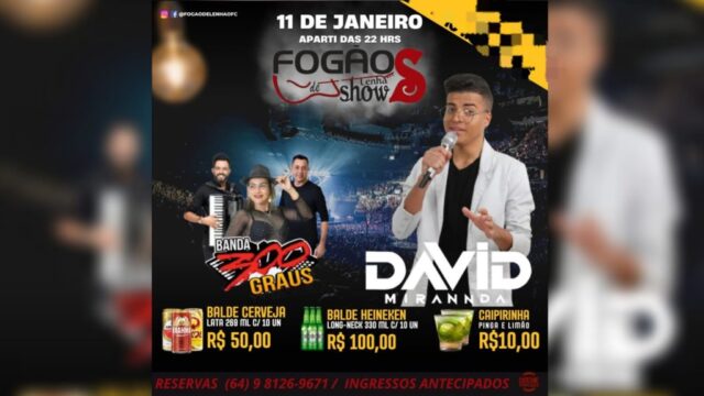 David Miranda e Banda 300 Graus agitam a noite no Fogão de Lenha Show em Catalão