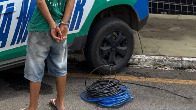 Homem é preso em flagrante por furto de fios de cobre em Catalão