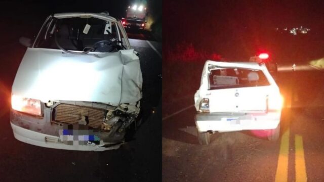 Motorista fica ferido após veículo capotar na GO-139, em Marzagão