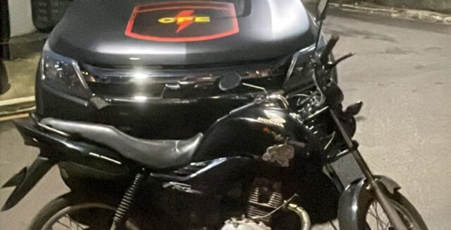 PM recupera motocicleta furtada em 2017 e conduz suspeito em Catalão