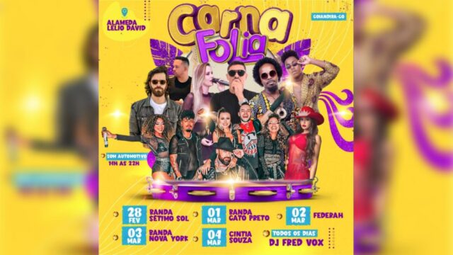 Carnaval 2025 em Goiandira terá cinco dias de festa e grandes atrações