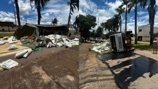 Caminhão desgovernado colide com três veículos em São Miguel do Passa Quatro