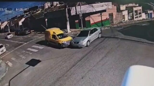 Vídeo: Motorista desatenta entra na contramão e causa acidente em cruzamento movimentado de Catalão