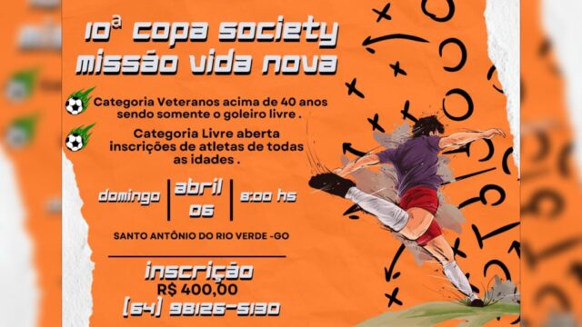 10ª Copa Society Missão Vida Nova será realizada em Santo Antônio do Rio Verde