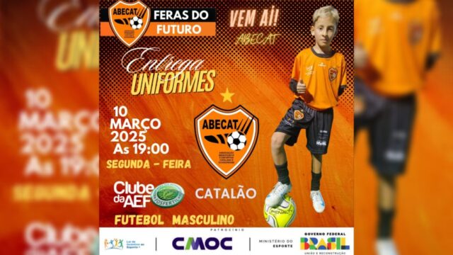 Projeto "Feras do Futuro" da Abecat realizará entrega de uniformes para alunos do futebol masculino em Catalão