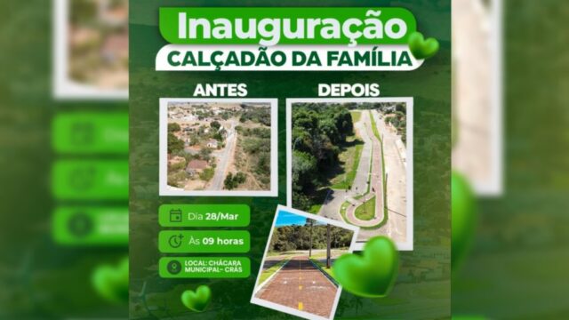 Prefeitura de Marzagão vai inaugurar Calçadão da Família, ampliando espaço de lazer e mobilidade