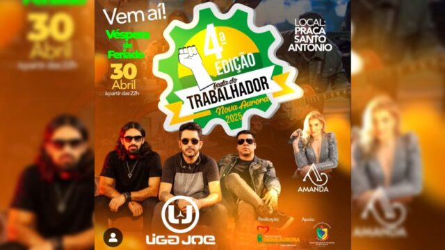 Nova Aurora anuncia a 4ª Festa do Trabalhador com shows e atrações especiais