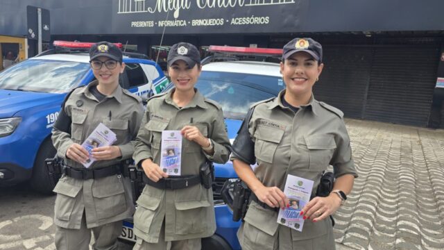 Polícia Militar realiza ação de conscientização em Catalão contra a violência à mulher