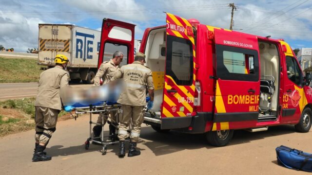 Motociclista fica ferido em acidente com caminhonete no bairro Nossa Senhora de Fátima, em Catalão