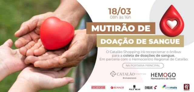 Catalão Shopping recebe campanha de doação de sangue em parceria com o Hemocentro