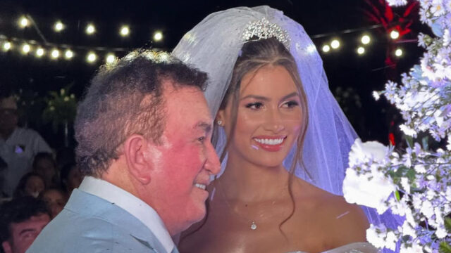 Cantor catalano Amado Batista, de 74 anos, se casa com Miss Mato Grosso, de 23, com quem tem mais de 50 anos de diferença