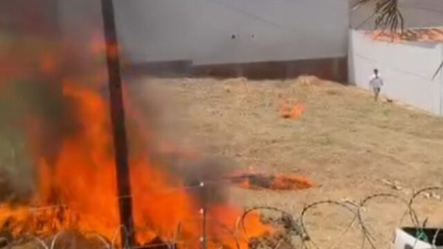 Homem é flagrado colocando fogo em lote baldio em Catalão, e Corpo de Bombeiros é acionado