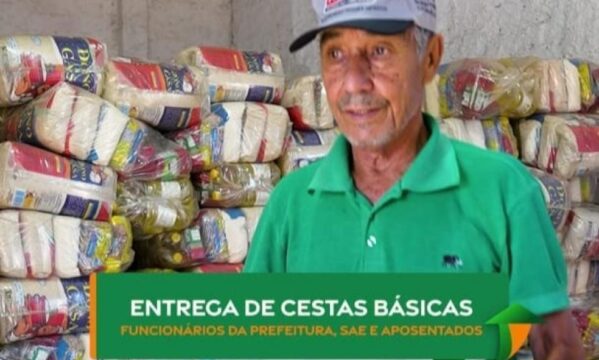Funcionários e aposentados da Prefeitura de Catalão recebem cesta básica junto com salário
