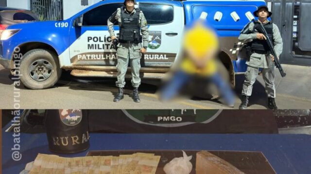 Operação do Batalhão Rural resulta em prisão e apreensão de drogas em Santa Cruz de Goiás