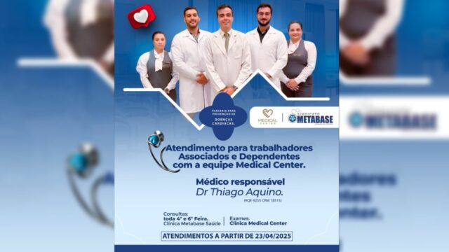 Parceria garante atendimento médico especializado em cardiologia para trabalhadores associados ao Sindicato Metabase