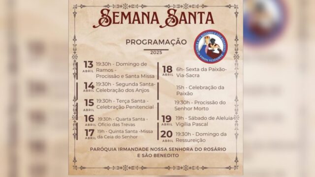Semana Santa em Anhanguera: Paróquia Nossa Senhora do Rosário e São Benedito divulga programação de celebrações religiosas