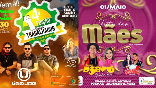 Nova Aurora celebra Dia do Trabalhador e mês das Mães com shows em dois dias de festa