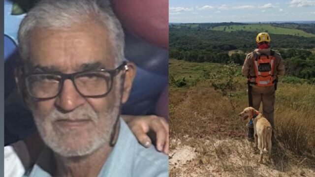 Bombeiros suspendem temporariamente buscas com cães por idoso desaparecido em Pires do Rio