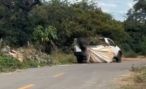 Moradora flagra motorista descartando entulho em lote no Bairro Alto da Boa Vista I, em Catalão