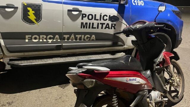 Motocicleta furtada é recuperada pela Força Tática no bairro Pontal Norte em Catalão