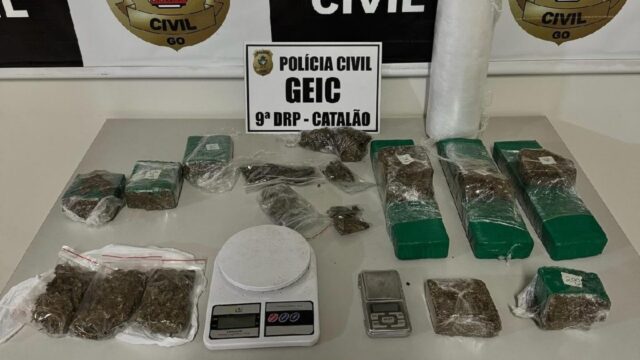 GEIC apreende 4,5 kg de maconha e prende irmãos por tráfico em Catalão
