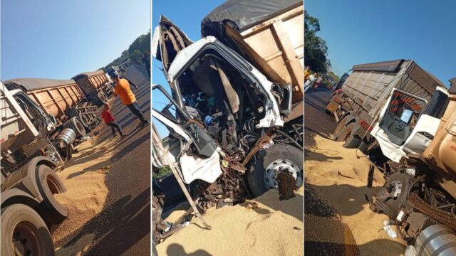 Acidente entre carretas mata caminhoneiro na ponte da BR-153 na divisa de Goiás e Minas Gerais