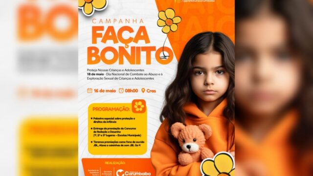 Prefeitura de Corumbaíba realizará nesta sexta-feira campanha "Faça Bonito" para combater abuso e exploração sexual infantil