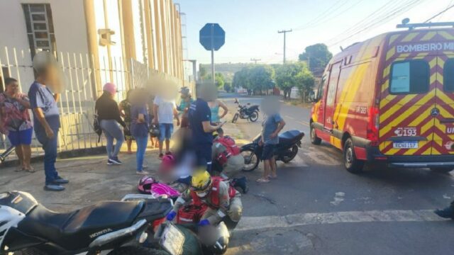 Acidente entre motos deixa quatro feridos em Caldas Novas