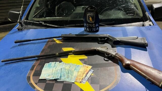 Homem de 54 anos é preso em Catalão com duas armas e dinheiro furtado após crime em Vianópolis